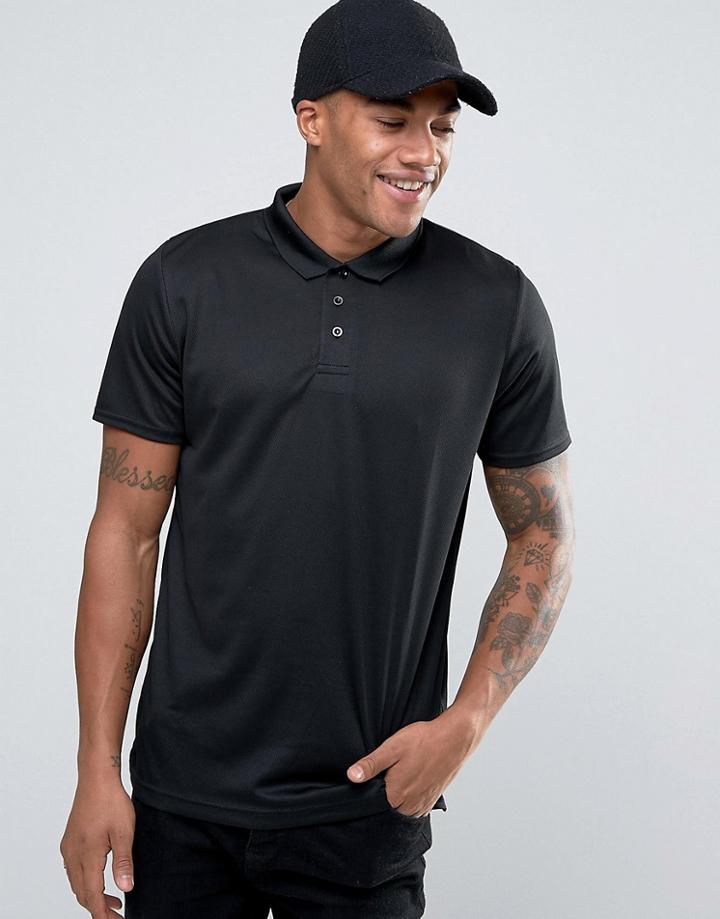 Brave Soul 3 Button Polo Shirt - Black