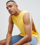 Asos Design Tall Longline Tank With Extreme Dropped Armhole - Yellow