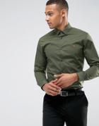 Farah Slim Smart Poplin Shirt - Green