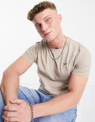 Hollister T-shirt In Tan With Small Logo-neutral