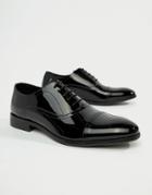 Boston Lace Up Brogue Shoes In Black Patent - Black