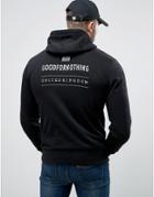 Good For Nothing Muscle Hoodie In Black With Reflective Back Print - Black