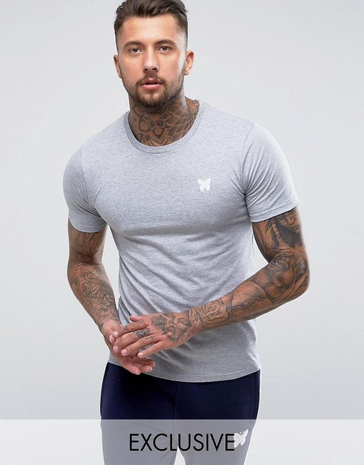 Good For Nothing Muscle T-shirt In Gray With Chest Logo - Gray