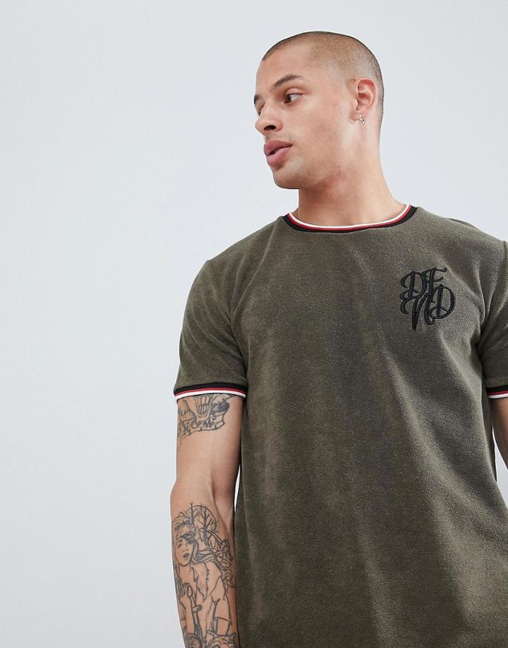 Dfnd Towelling Ringer T-shirt - Green