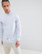 Farah Steen Slim Fit Textured Grandad Collar Shirt In Light Blue - Blue
