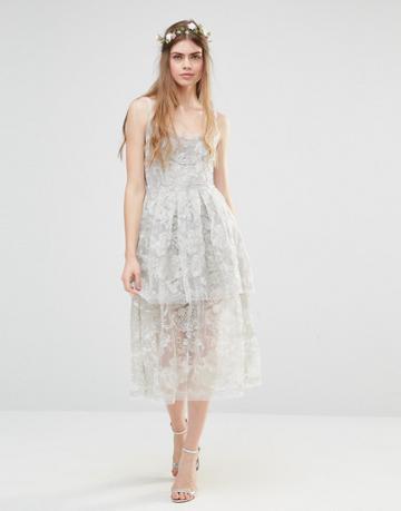 Body Frock Wedding Freesia Layered Dress - Silver