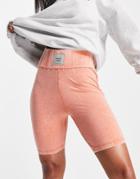 Chelsea Peers Organic Cotton Acid Wash Legging Short In Burnt Orange
