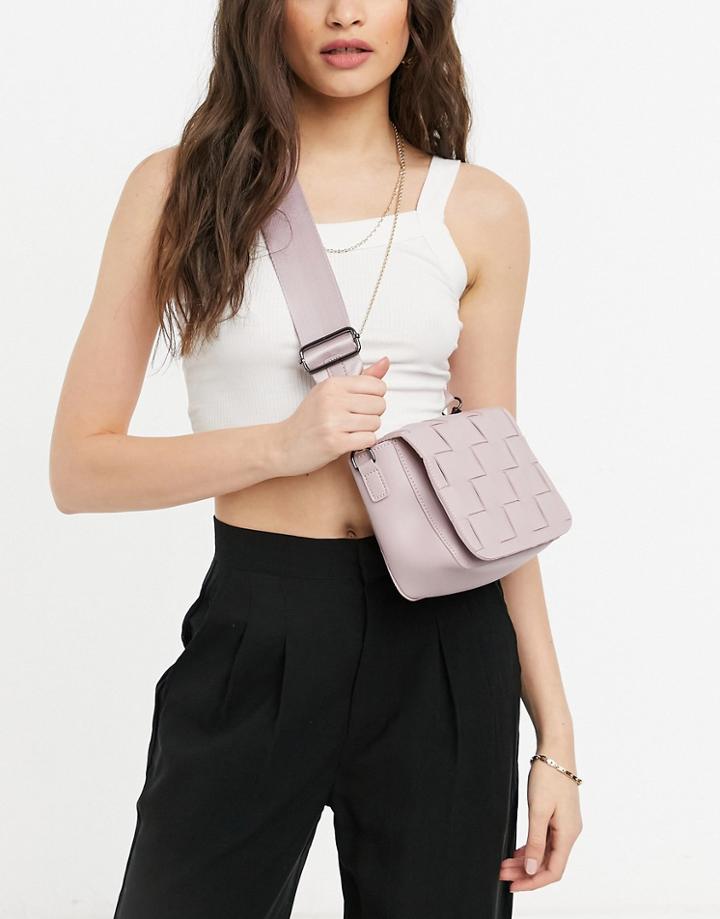 Claudia Canova Weave Cross Body Bag In Lilac-purple