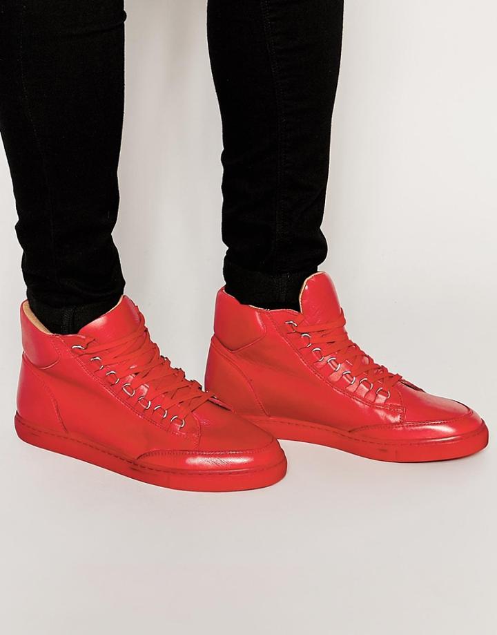 Kurt Geiger Brickers Hi- Top Sneakers - Red