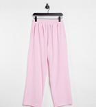Collusion Unisex Wide Leg Sweatpants In Rib Fabric In Pink