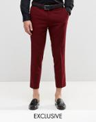 Only & Sons Skinny Cropped Pants With Stretch - Burgundy