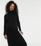 Asos Design Maternity Chunky Midi Dress With Side Split In Recycled Blend