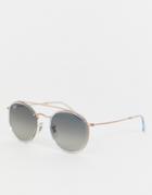 Ray-ban 0rb3647n Round Sunglasses With Double Brow - Blue