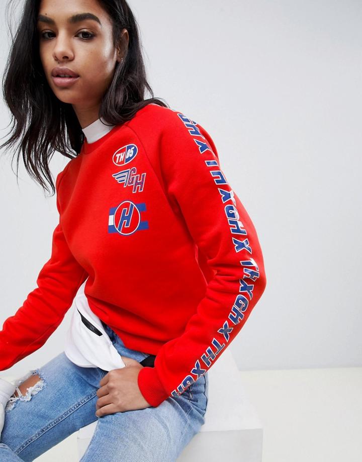 Tommy Hilfiger X Gigi Hadid Team Printed Sweatshirt - Red