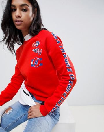 Tommy Hilfiger X Gigi Hadid Team Printed Sweatshirt - Red