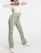 Emory Park High Waist Pants In Space Dye Knit -set-green