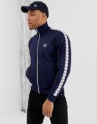 Fred Perry Taped Track Jacket In Navy - Navy