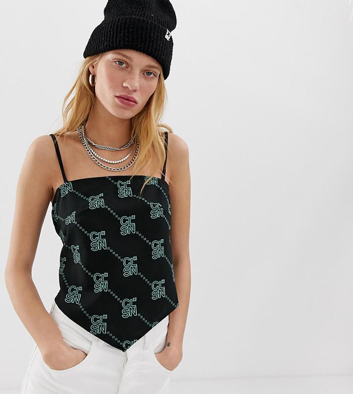 Collusion Scarf Tie Back Top In Print - Multi