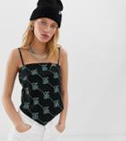 Collusion Scarf Tie Back Top In Print - Multi