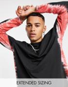 Asos Design Relaxed Long Sleeve T-shirt With Body & Sleeve Wash-black