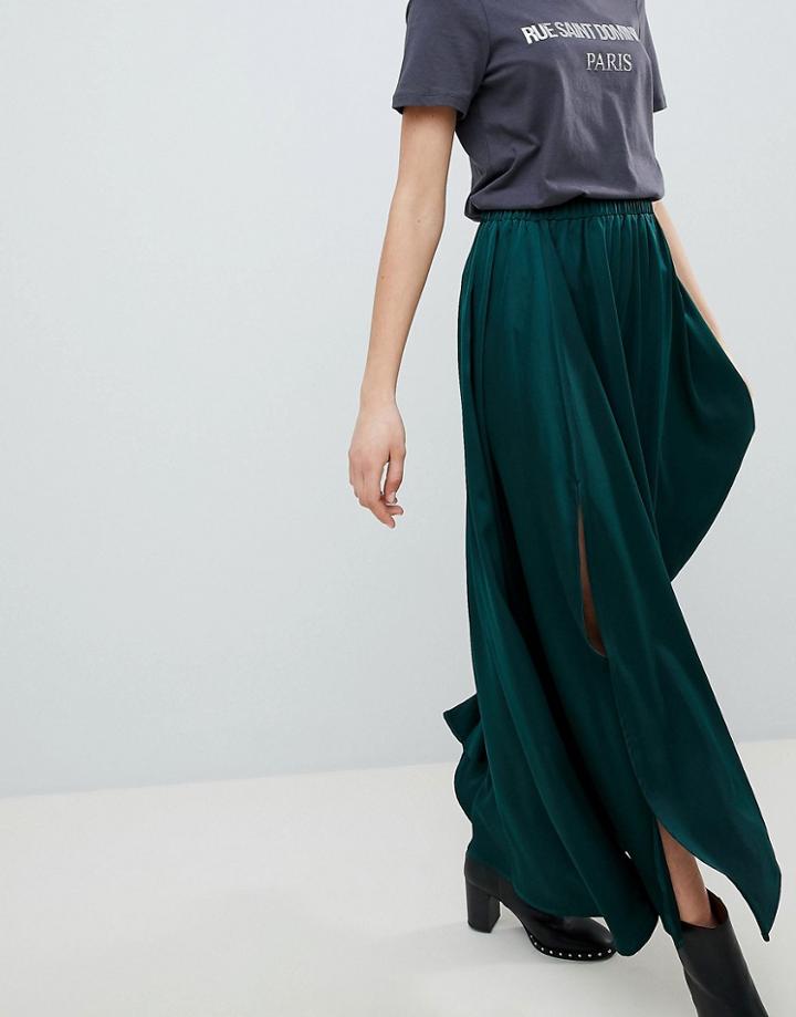 Moves By Minimum Hi Low Hem Skirt - Green