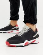 Asos Design Sneakers In Black And Red With Chunky Sole - Black