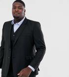 Asos Design Plus Slim Suit Jacket In Black - Black