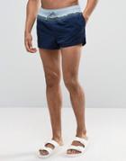 Asos Swim Shorts In Navy With Stripe In Super Short Length - Navy