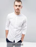 Noak Collarless Smart Shirt - White