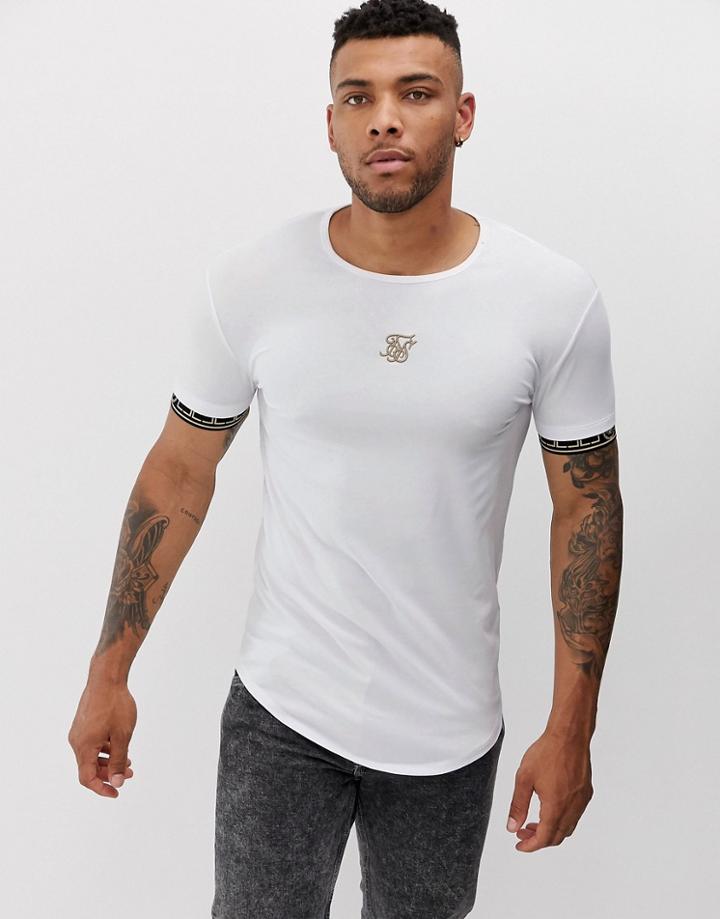 Siksilk Muscle T-shirt With Arm And Chest Logo-white