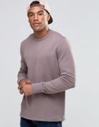Asos Sweatshirt With Fixed Hem In Light Purple - Violet Gray