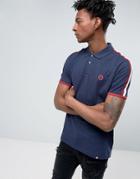 Pretty Green Tilby Moon Pique Polo Slim Fit In Navy - Navy