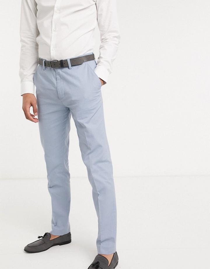 Gianni Feraud Wedding Linen Slim Fit Suit Pants-blues