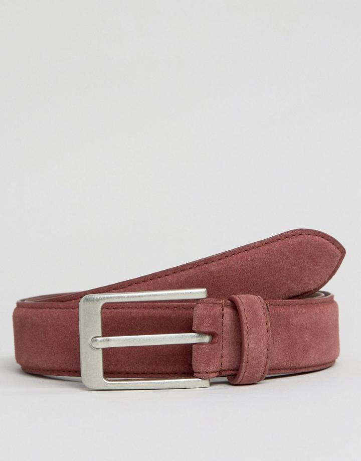 Barneys Suede Belt - Red
