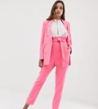 Parallel Lines Paperbag Waist Pants Two-piece - Pink