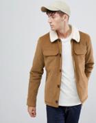 Farah Kingsland Fleece Lined Jacket In Tan - Tan