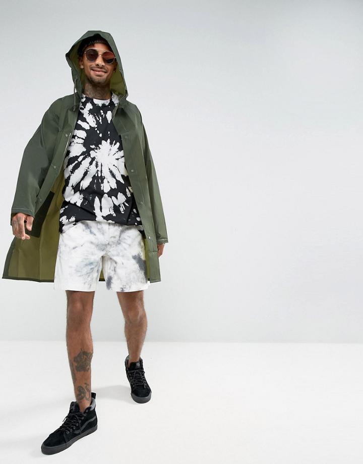 Pull & Bear Waterproof Rain Jacket In Khaki - Green