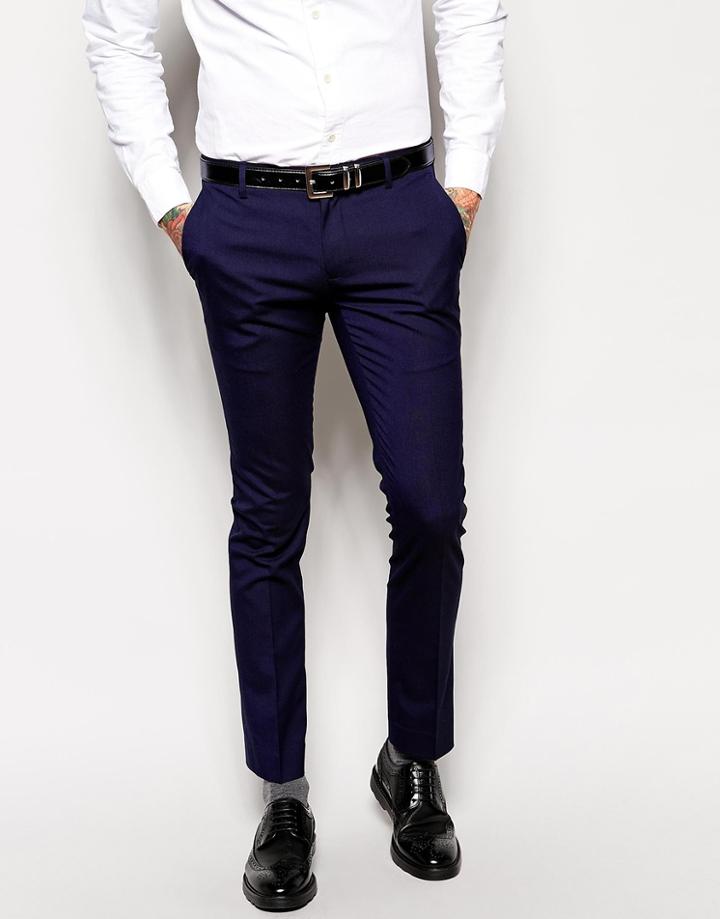 Asos Super Skinny Smart Pants - Navy