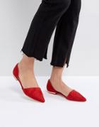 Raid Cate Red Two Part Flat Shoes - Red