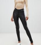 Vero Moda Tall Coated Skinny Jeans In Black - Black