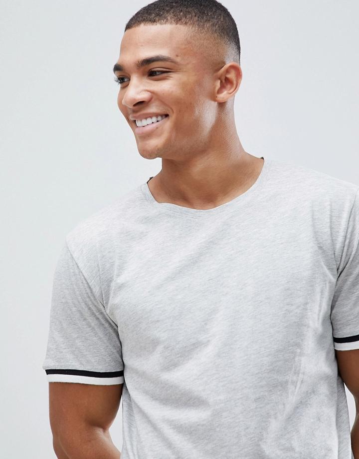 Only & Sons Arm Rib T-shirt - Gray