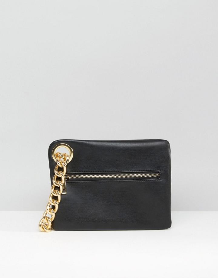 Asos Chain Handle Clutch Bag - Black