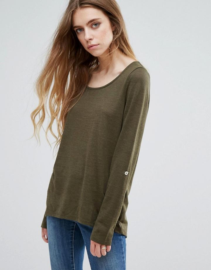 Vila Oversized Long Sleeve Top - Green