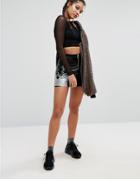 Jaded London Mini Skirt With Sequin Flames - Black