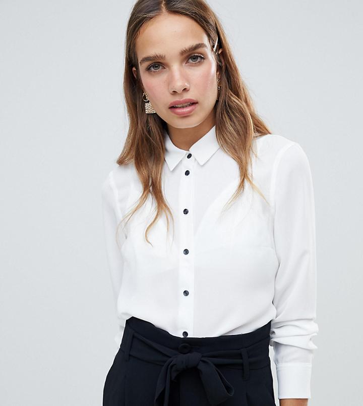 New Look Button Through Shirt-white