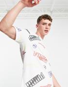 Puma Decor8 All Over Logo T-shirt In White