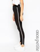 Asos Petite Leggings With Contrast Binding - Black