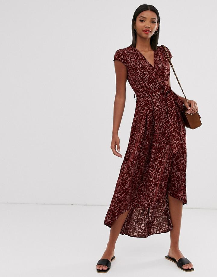 Ax Paris Printed Wrap Midi Dress-multi