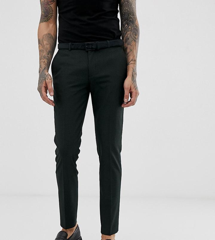 Heart & Dagger Slim Fit Suit Pants In Mini Pattern - Black