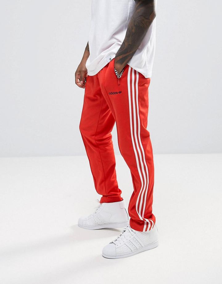 Adidas Originals London Pack Block Tapered Joggers In Red Bk7867 - Red